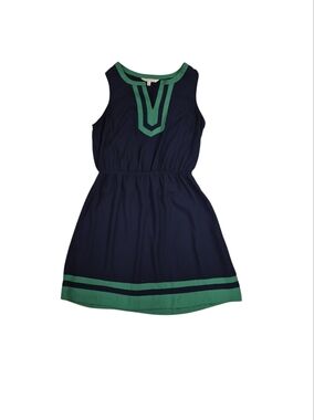 41 Hawthorn Navy and Green Sleeveless Fit-and-Flare Dress